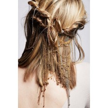 New Obsessions Mix Fairytale Kadın Metal Zincir Saç Zinciri Gümüş Altın Renkli 20-25 cm Uzunlukta