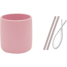 Oioi 3 Li Set Pembe (Silikon Bardak + 2 Li Silikon Pipet + Temizleyici Fırçası )