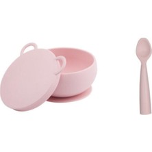 Oioi Kapaklı Kase + Nam Nam Kaşık Set Pembe