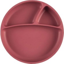 Oioi Porsiyon Vakum Tabanlı Silikon Tabak Bordo