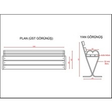 PARKSAN AHŞAP Metal Ayak Bank 140(L)X30(W)X80(H)