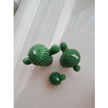 Verda Desing El Yapımı Dekoratif Tasarım Kaktüs Mum Takımı (3 Lü)