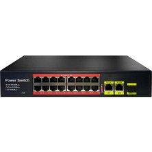 Uranıum POE-1621SFP-200W 16 Port 10/100+2XGIGABIT RJ45+1XSFP Uplınk Poe Rackmount Swıtch (Realtek Chıpset)