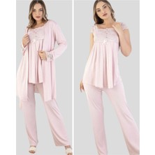 Duchesse 32001 Pudra Hamile Lohusa 3 Lü Pijama Sabahlık Tk