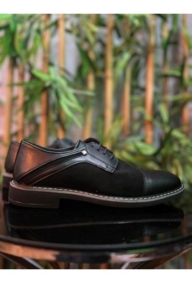 Aco Erkek Siyah Iç Dış Suni Deri Klasik Ayakkabı