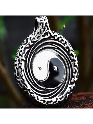 Viking Paslanmaz Çelik Denge Tai Chi Ying Yang Kolye