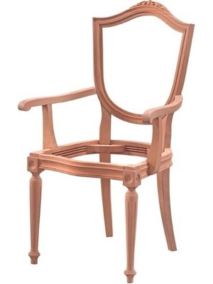Bendegan Kupa Oymalı Tornalı Kollu Sandalye