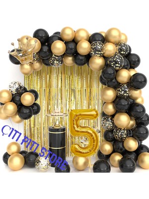 Çıtı Pıtı Store Kral Taçlı 5 Yaş Balon Zinciri Doğum Günü Seti Iyi Ki Doğdun Doğum Günü Seti -2-En Yeni Haliyle