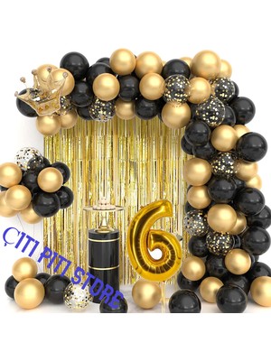 Çıtı Pıtı Store Kral Taçlı 6 Yaş Balon Zinciri Doğum Günü Seti Iyi Ki Doğdun Doğum Günü Seti -2-En Yeni Haliyle