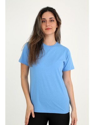 Rubadi Kadın Mavi T-Shirt. Regular Fit (Normal) Kalıp, Basic Model
