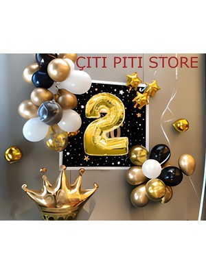 Çıtı Pıtı Store Lüks Kral Taçlı 2 Yaş Doğum Günü Seti