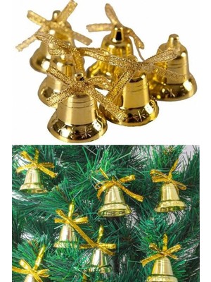 Happyland Noel Ağacı Süsü 9'lu Çan Süs 3 cm Gold Renk