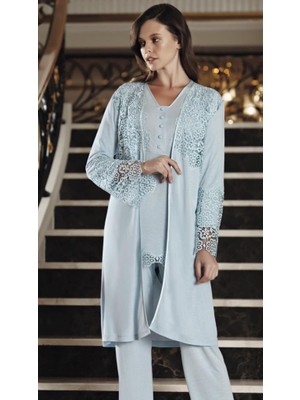 Perin 309 Hamile Lohusa 3lü Pijama Sabahlık Takım