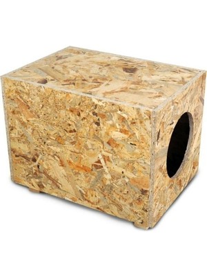 Sefam Küçük Boy Ahşap Osb Kedi Kulübesi Sokak Kedisi Kulübesi 24X24X34 Cm.
