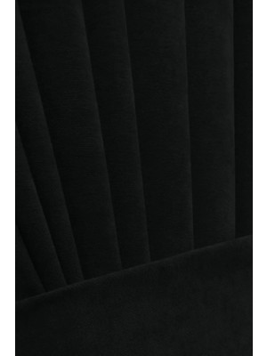 YS Perde Tasarım Petek Dokulu Kadife Görünümlü Dökümlü Yüksek Kaliteli Fon Perde 1/2,5 Normal Pile Tek Kanat - Siyah