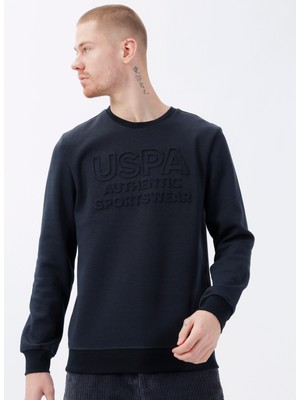 U.S. Polo Assn.Bisiklet Yaka Lacivert Erkek Sweatshirt Omor