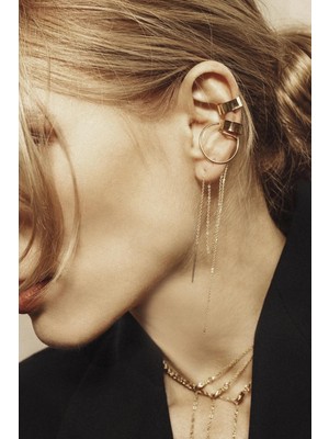 Altın Renkli Illusion Tek Delik Gerektiren Kıkırdak Küpe