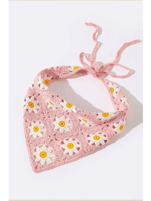 New Obsessions Missori Papatya Desenli Tığ Örgüsü Bandana-Saç Bandı