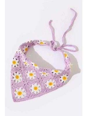 New Obsessions Missori Papatya Desenli Tığ Örgüsü Bandana-Saç Bandı