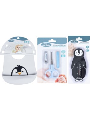 Sevi Bebe Bebek Bakım Seti(Tırnak Makası Seti+Silikon Önlük+Banyo Derecesi)
