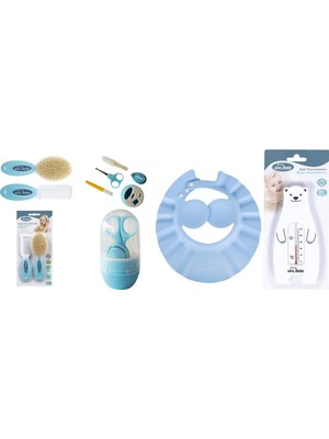 Sevi Bebe Bakım Seti(Naturel Fırça Tarak +Duş Başlığı+Tırnak Bakım Seti+Banyo Termometresi)