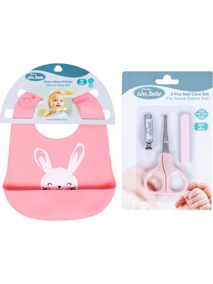 Sevi Bebe Bebek Bakım Seti(Silikon Önlük+Tırnak Makası Seti)