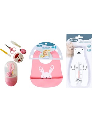 Sevi Bebe Bebek Bakim Seti (Tırnak Bakım Seti+Silikon Önlük+Banyo Derece)