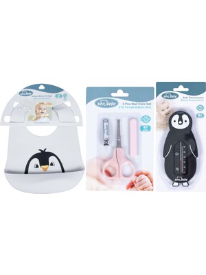 Sevi Bebe Bebek Bakım Seti(Tırnak Makası Seti+Silikon Önlük+Banyo Derecesi)