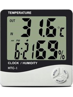 Rennway Bebek Odası Masaüstü Dijital Termometre Nem Ölçer Higrometre Saat