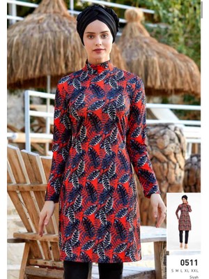 Adasea Maresiva 0511 Dijital Desenli Tesettür Mayo