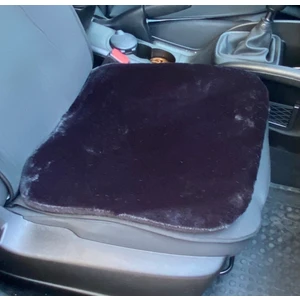 Oto Aksesuarcım Yumuşak Tüylü Peluş Serme Oto Koltuk Koruyucu Minder Ön Tekli Siyah