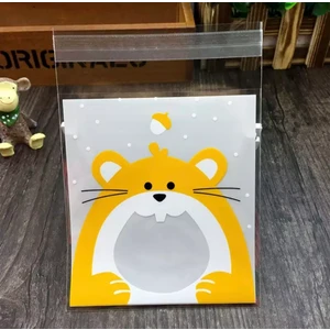 Ozan Tuhafiye Bantlı Şeffaf Desenli Poşet Opp 10X10 +3 cm 95 Adet