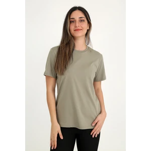 Kadın Haki T-Shirt. Regular Fit (Normal) Kalıp, Basic Model
