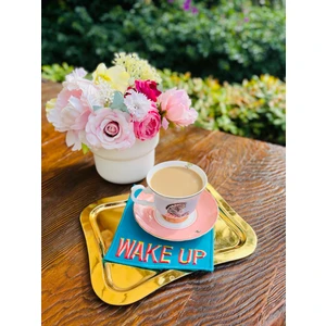 Ge Living Dekoratif Wake Up Desenli Yeşil Kokteyl Peçetele ( 1 Adet )