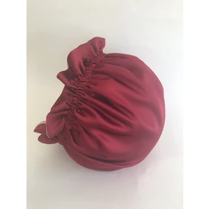 Pratik Dikisco Kıvırcık Saçlılar Için Çift Taraflı Bordo Altın Saten Saç Bonesi / Beresi