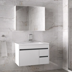 Alfa Banyo Viosen-EA 80 cm Mdf Aynalı Lavabolu Banyo Dolabı Takımı Demonte Değil