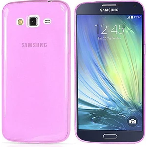 Samsung Galaxy A5 (A500) Kılıf Soft Silikon Şeffaf-Pembe Arka Kapak