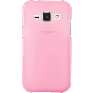 Samsung Galaxy J1 (J100) Kılıf Soft Silikon Şeffaf-Pembe Arka Kapak