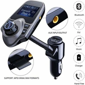 T10 Bluetooth Araç Kiti USB Sd Kart Girişli Transmitter Aux Fm Mp3 Çalar Fonksiyonlu