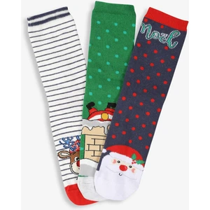 3'lü Kutulu Yılbaşı Kadın Çorap Yeşil