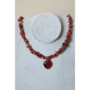 Bade Accessories Akik Kırıktaş Doğaltaş Kalp Kolye