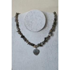 Bade Accessories Labradorit Kırıktaş Doğaltaş Kalp Kolye