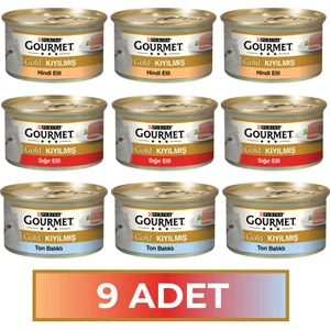 Gourmet Gold Karışık Kıyılmış Konserve Yetişkin Kedi Yaş Maması 85 gr x 9 Adet