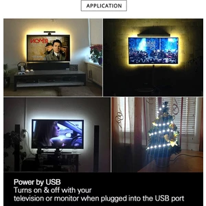 Gün Işığı "3m" Sarı Şerit LED Tv Arkası Tavan Içi Özel Günler Parti Kutlama Araç Içi Dolap Içi Led Işık Aydınlatma