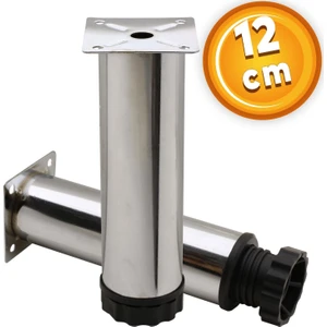 Mobilya Kanepe Baza Koltuk Metal Destek Ayağı Ayarlanabilir Krom Ayak 12 cm
