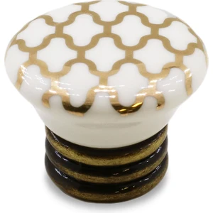 Carvent Lüks Porselen Düğme Mobilya Çekmece Dolap Kapak Kulpu Kulbu Beyaz Antik Sarı