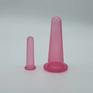 Silikon Yüz Masaj Kupa Seti  2'Li Pembe Renk