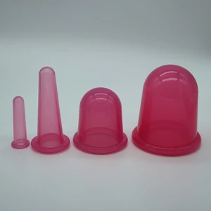 Silikon Ve Yüz Masaj Kupa Seti 4'Lü Pembe Renk