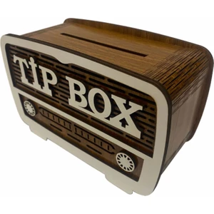 Radyo Tasarımlı Tip Box Ahşap Kumbara Bahşiş Kutusu