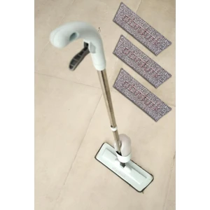 3 Adet Microfiber Paspaslı Spreyli Mop Temizlikte Yılın Ürünü Metal Sap Büyüksu Tanklı %100 Türkmalı